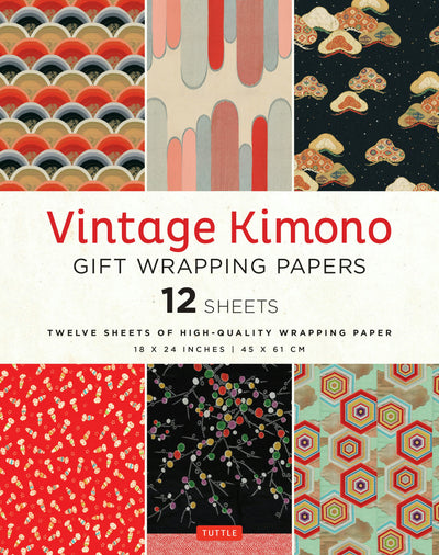 Cover image for Vintage Kimono Gift Wrapping Papers - 12 sheets, isbn: 9780804856843