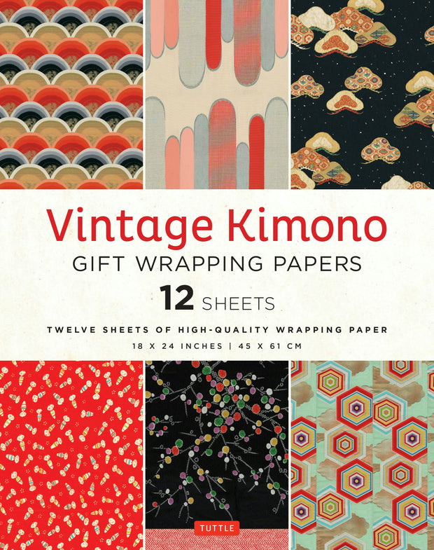 Cover image for Vintage Kimono Gift Wrapping Papers - 12 sheets, isbn: 9780804856843