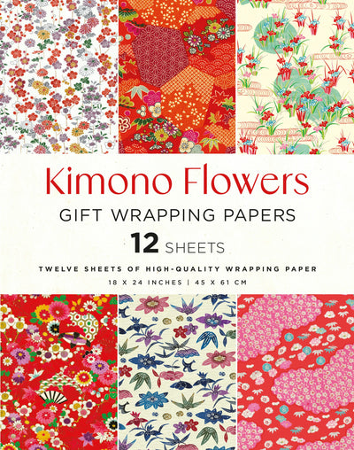 Cover image for Kimono Flowers Gift Wrapping Papers - 12 sheets, isbn: 9780804856850