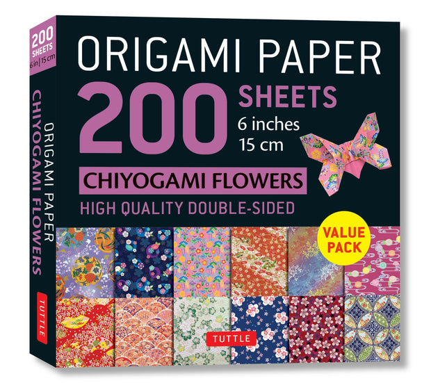 Cover image for Origami Paper 200 sheets Chiyogami Flowers 6" (15 cm), isbn: 9780804856881