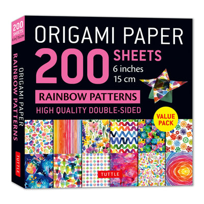 Cover image for Origami Paper 200 sheets Rainbow Patterns 6" (15 cm), isbn: 9780804857000