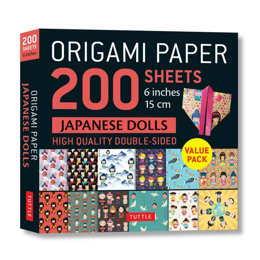 Origami Paper 200 sheets Japanese Dolls 6" (15 cm)