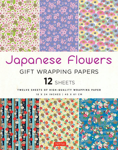 Cover image for Japanese Flowers Gift Wrapping Papers - 12 sheets, isbn: 9780804857321