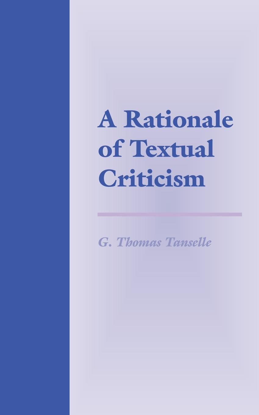 Book cover image for A Rationale of Textual Criticism ISBN: 9780812200423