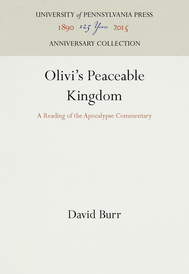 Cover image for Olivi's Peaceable Kingdom, isbn: 9780812232271