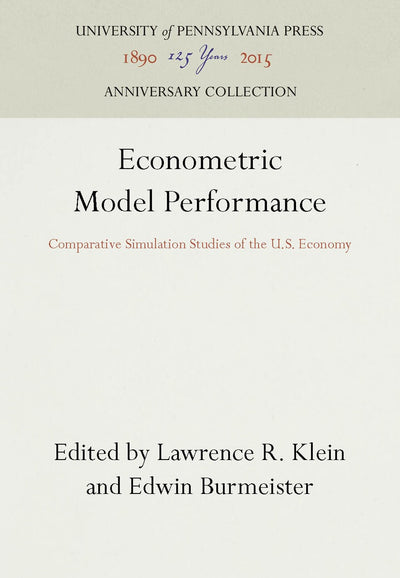 Cover image for Econometric Model Performance, isbn: 9780812277142