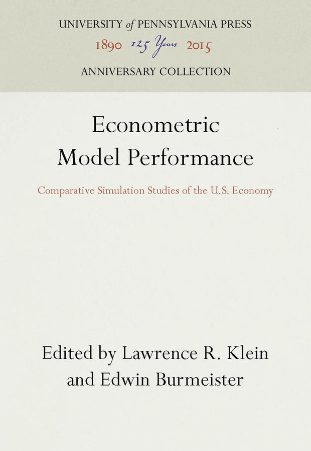 Cover image for Econometric Model Performance, isbn: 9780812277142