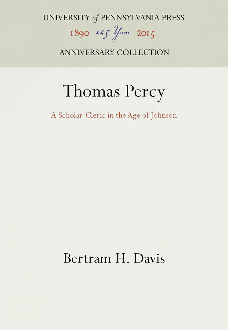 Cover image for Thomas Percy ISBN 9780812281613