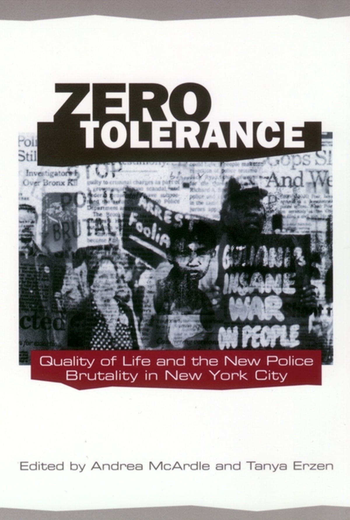 Cover image for Zero Tolerance ISBN 9780814756317