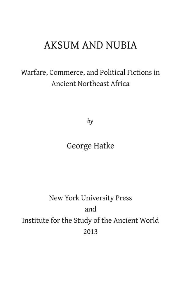 Cover image for Aksum and Nubia, isbn: 9780814762837