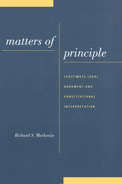 Cover image for Matters of Principle, isbn: 9780814763155
