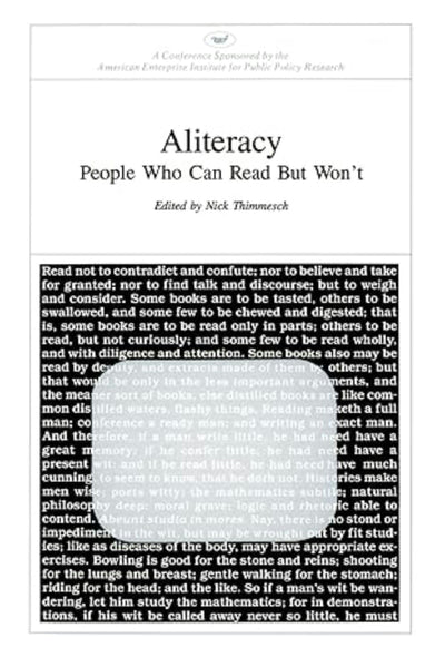 Cover image for Aliteracy:, isbn: 9780844722474
