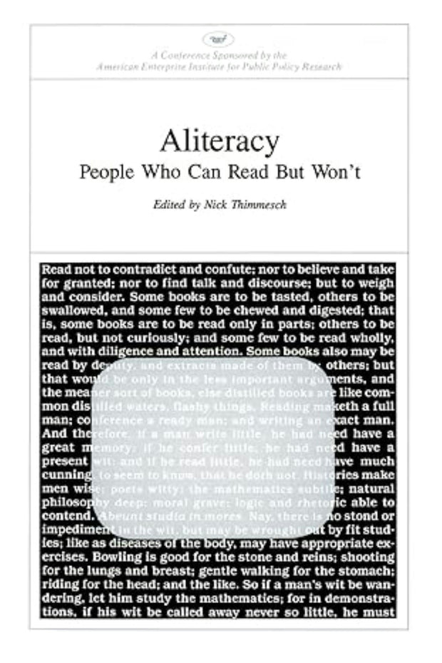 Cover image for Aliteracy:, isbn: 9780844722474