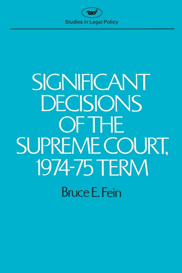 Cover image for Significant Decisions of the Supreme Court 1974-75, isbn: 9780844732329