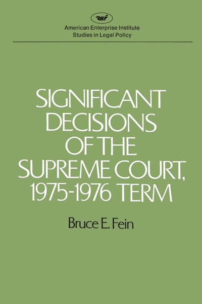 Cover image for Significant Decisions of the Supreme Court 1975-76, isbn: 9780844732831
