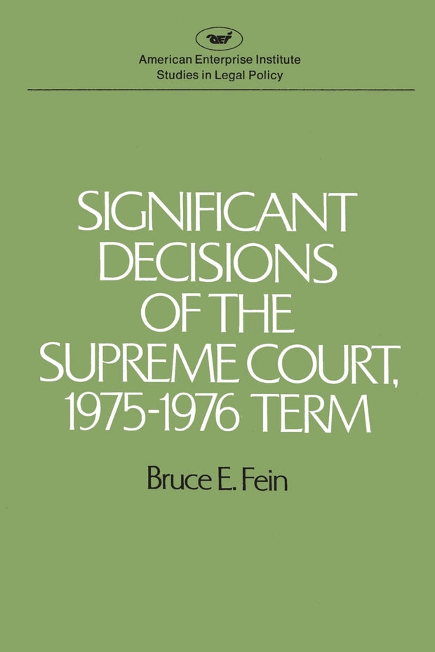 Cover image for Significant Decisions of the Supreme Court 1975-76, isbn: 9780844732831