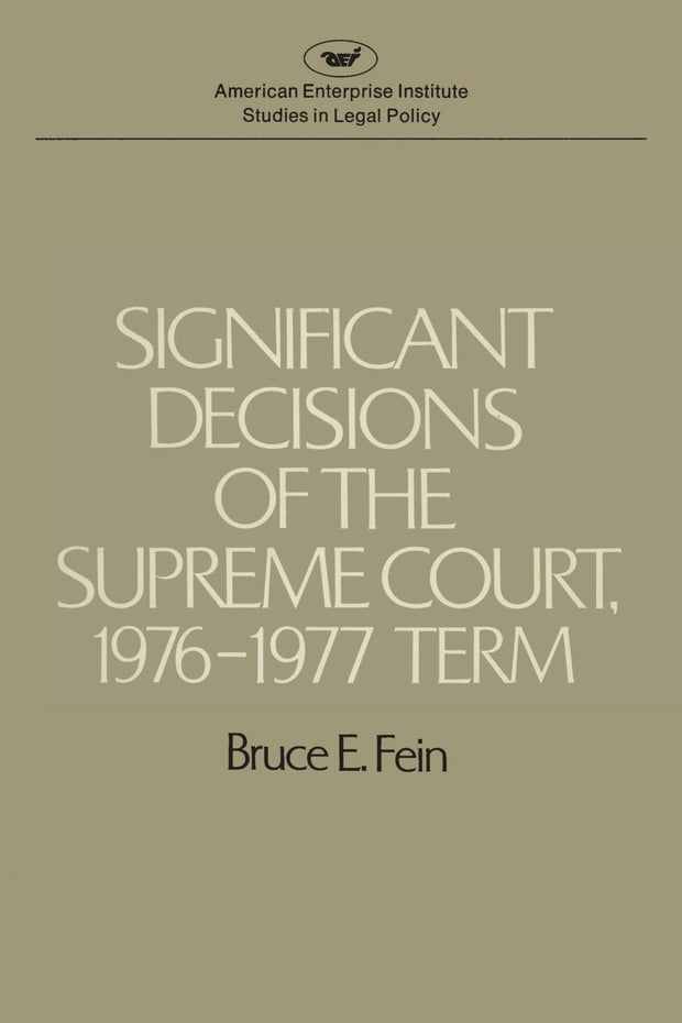 Cover image for Significant Decisions of the Supreme Court 1976-77, isbn: 9780844732893