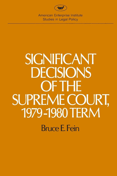 Cover image for Significant Decisions of the Supreme Court 1979-80, isbn: 9780844735689