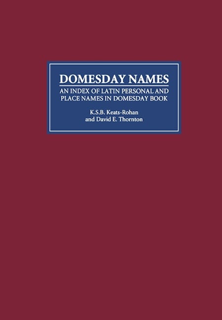 Book cover image for Domesday Names ISBN: 9780851154299