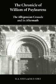 Book cover image for The Chronicle of William of Puylaurens ISBN: 9780851159256