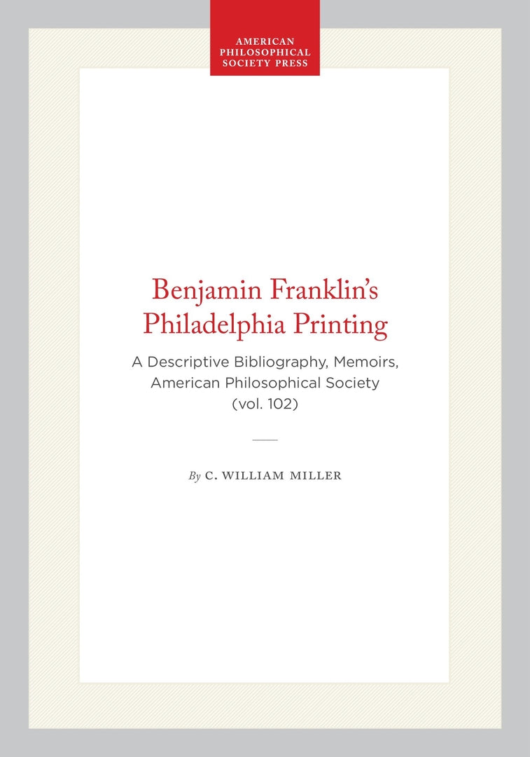 Cover image for Benjamin Franklin's Philadelphia Printing ISBN 9780871691026