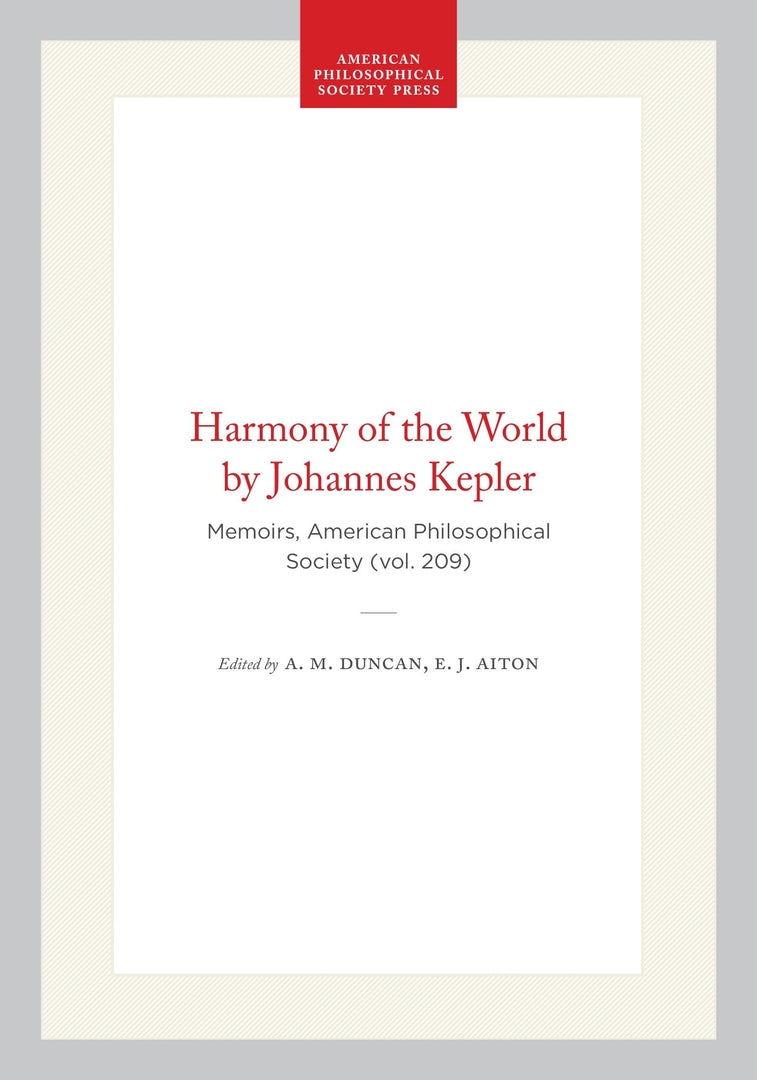Cover image for Harmony of the World by Johannes Kepler ISBN 9780871692092