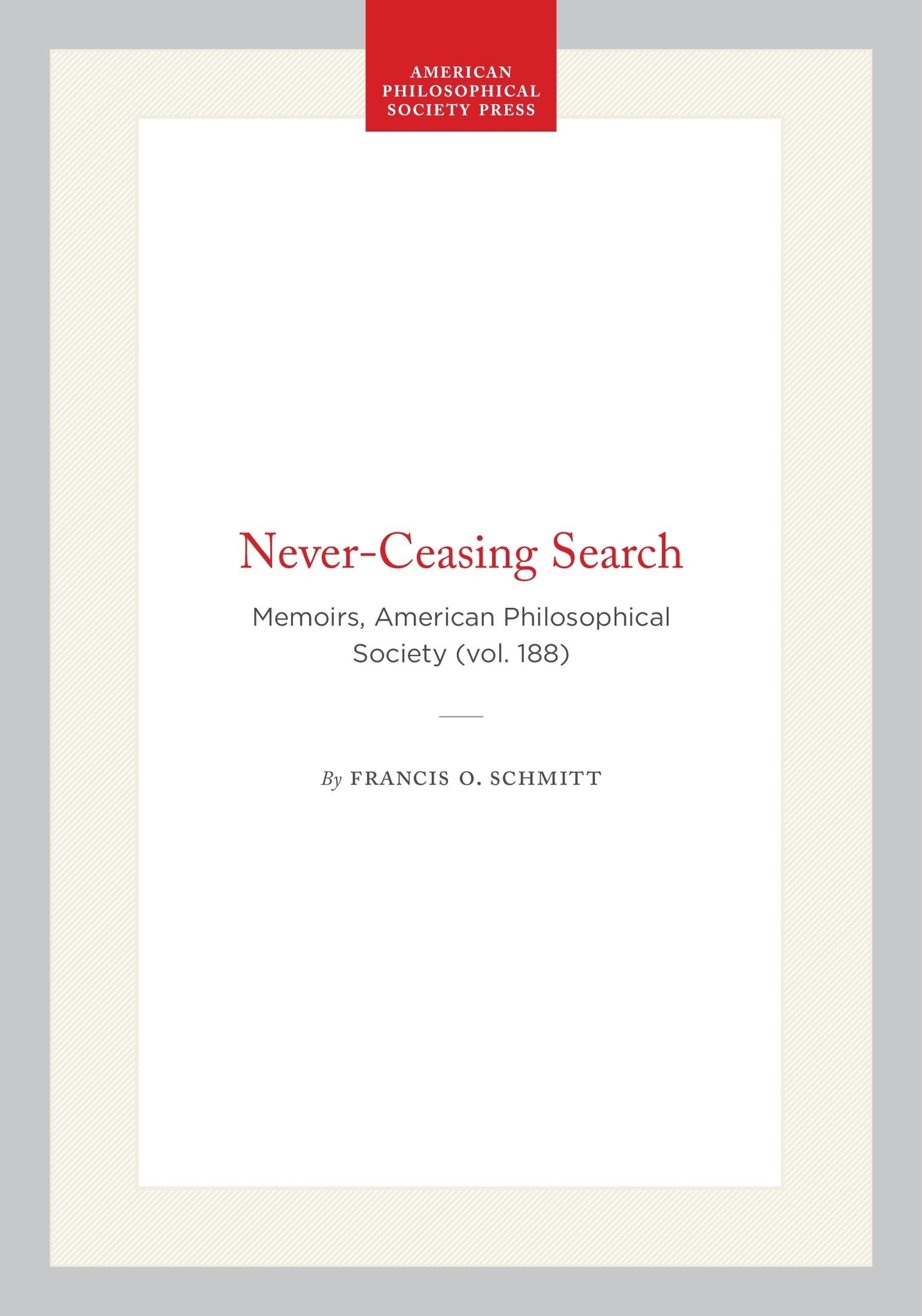 Cover image for Never-Ceasing Search ISBN 9780871693426