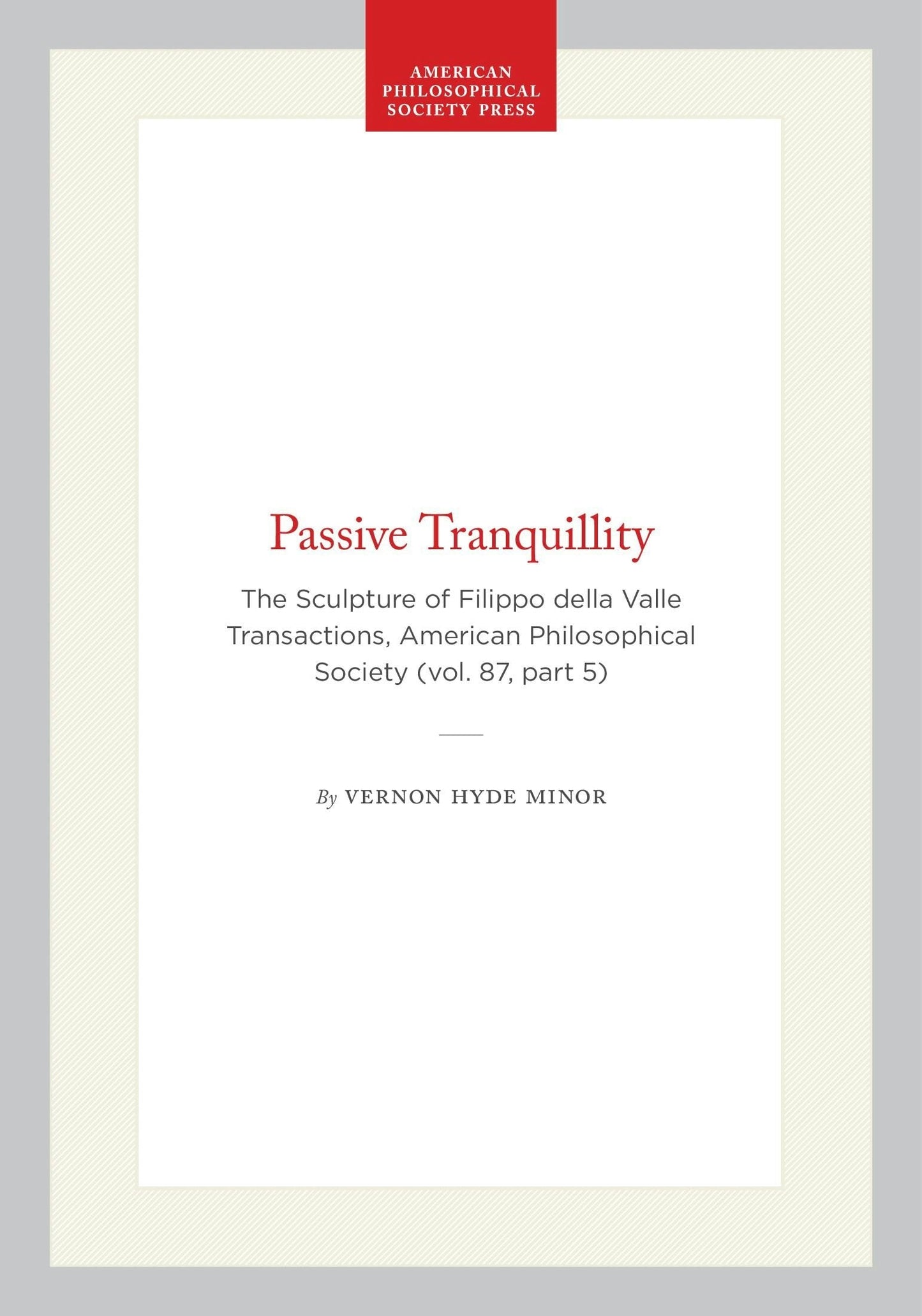 Book cover image for Passive Tranquillity ISBN: 9780871693631