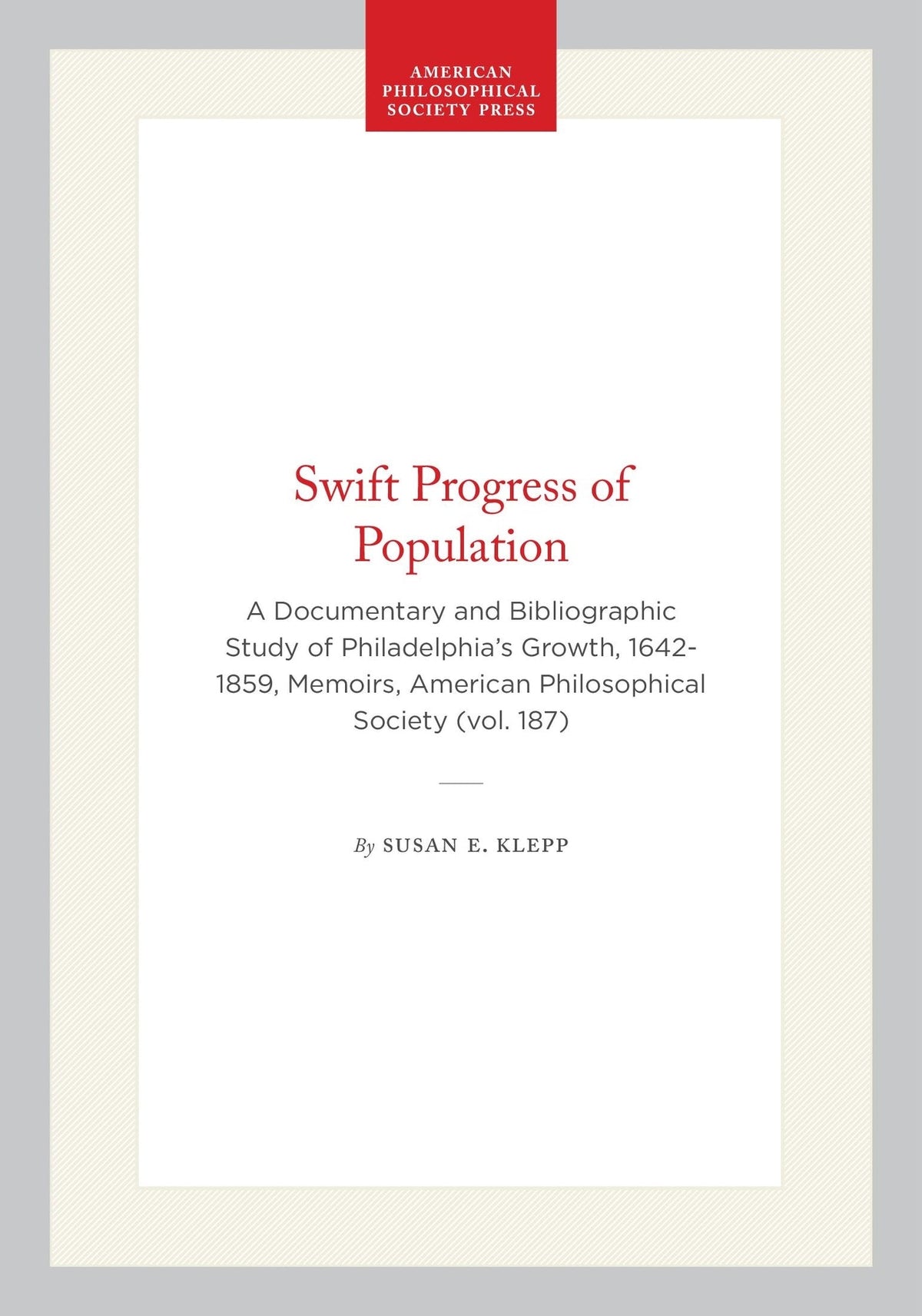 Cover image for Swift Progress of Population ISBN 9780871694164