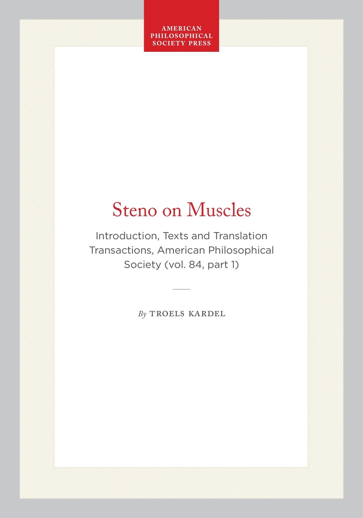 Cover image for Steno on Muscles ISBN 9780871698414