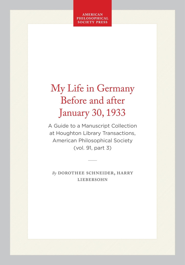 Cover image for My Life in Germany Before and after January 30, 1933 ISBN 9780871699138