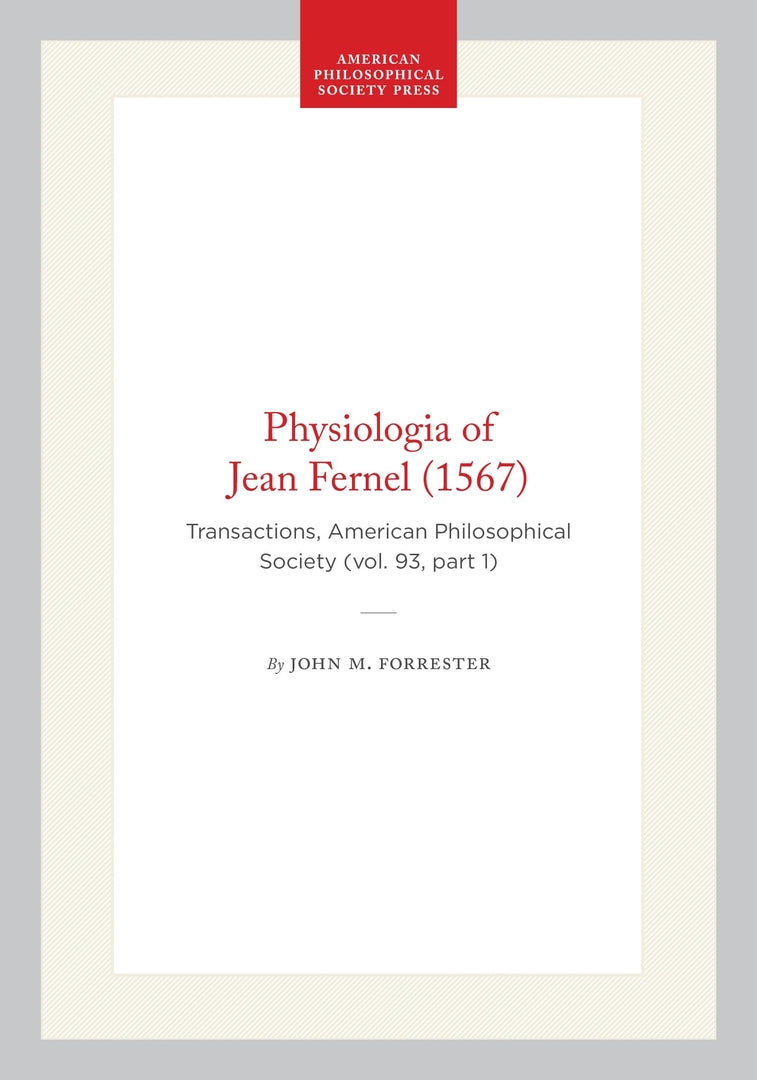 Cover image for Physiologia of Jean Fernel (1567) ISBN 9780871699312
