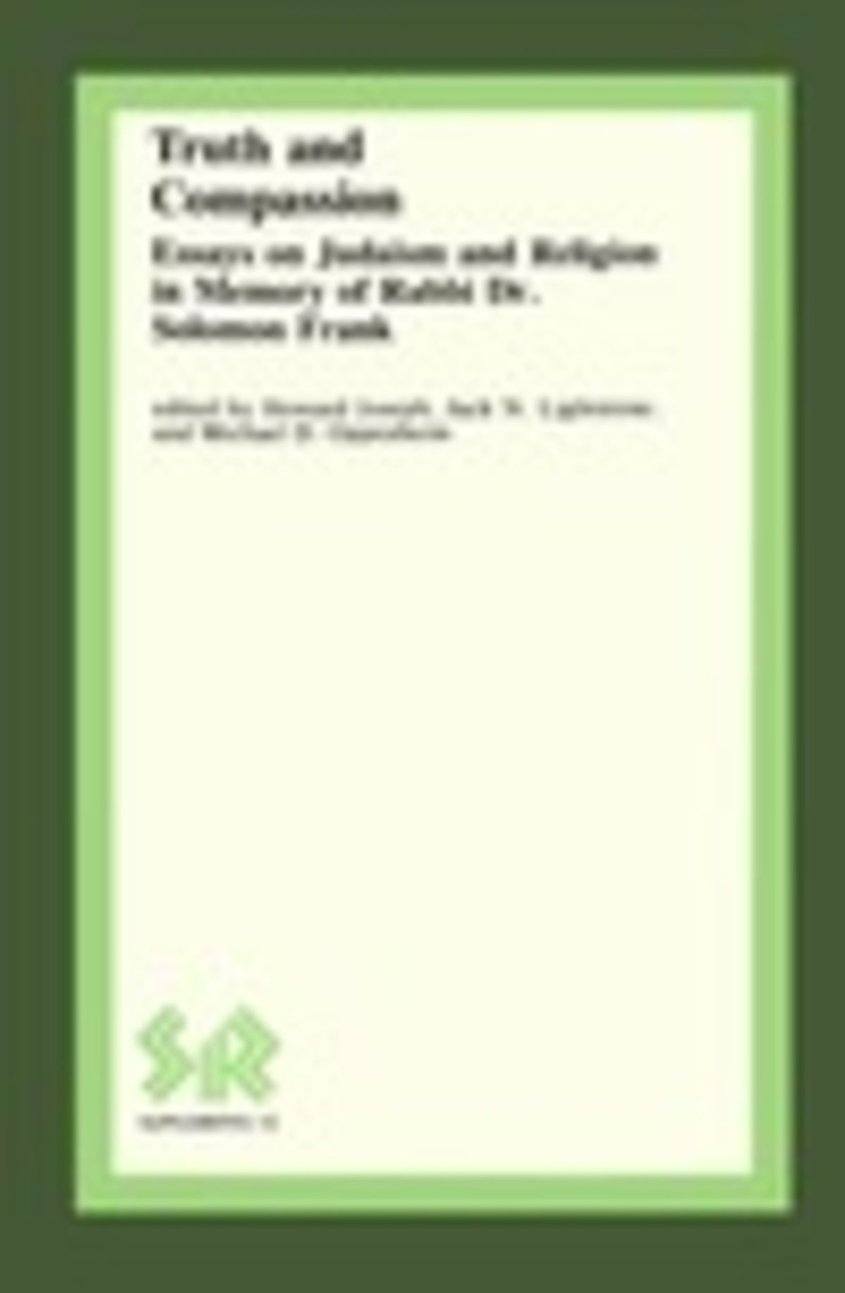Cover image for Truth and Compassion ISBN 9780889201439