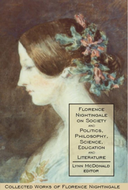 Book cover image for Florence Nightingale on Society and Politics, Philosophy, Science, Education and Literature ISBN: 9780889204294