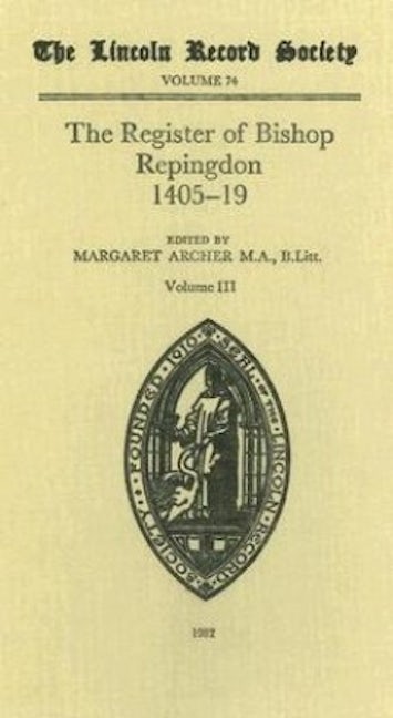 Book cover image for Register of Bishop Philip Repingdon 1405-1419 ISBN: 9780901503473