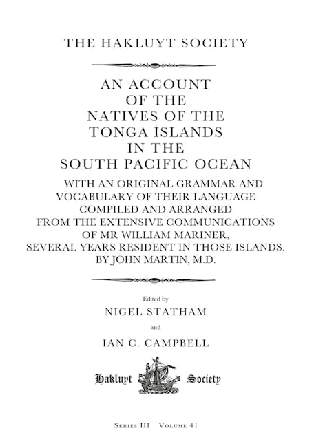 An Account of the Natives of the Tonga Islands in the South Pacific Ocean