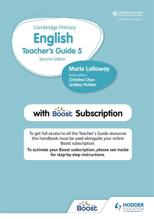 Cover image for Cambridge Primary English Teacher's Guide Stage 5 with Boost Subscription Second Edition, isbn: 9781398300576