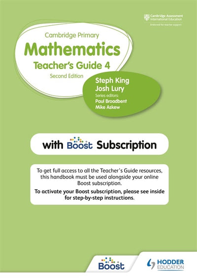 Cover image for Cambridge Primary Mathematics Teacher's Guide Stage 4 with Boost Subscription, isbn: 9781398300811