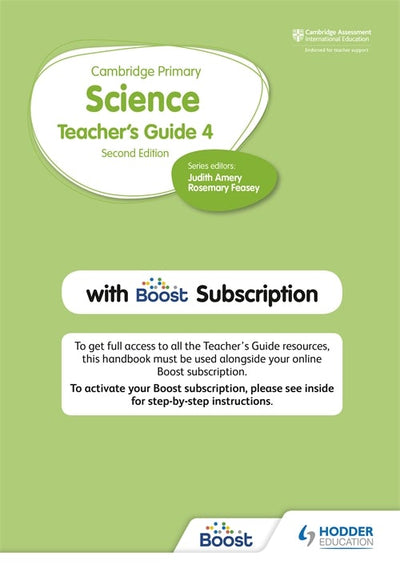 Cover image for Cambridge Primary Science Teacher's Guide Stage 4 with Boost Subscription, isbn: 9781398300873