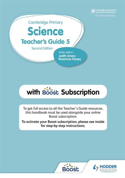 Cover image for Cambridge Primary Science Teacher's Guide Stage 5 with Boost Subscription, isbn: 9781398300880
