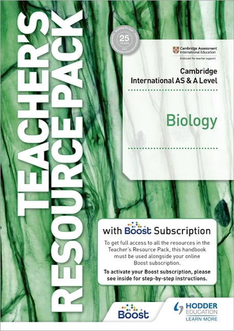 Book cover image for Cambridge International AS & A Level Biology Teacher's Resource Pack ISBN: 9781398316782