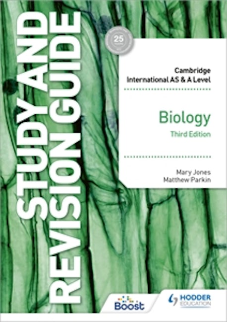 Book cover image for Cambridge International AS/A Level Biology Study and Revision Guide Third Edition ISBN: 9781398344341