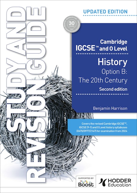 Book cover image for Cambridge IGCSE and O Level History Study and Revision Guide, Second Edition ISBN: 9781398375062
