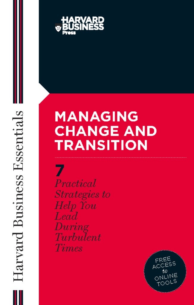 Book cover image for Managing Change and Transition ISBN: 9781422131770