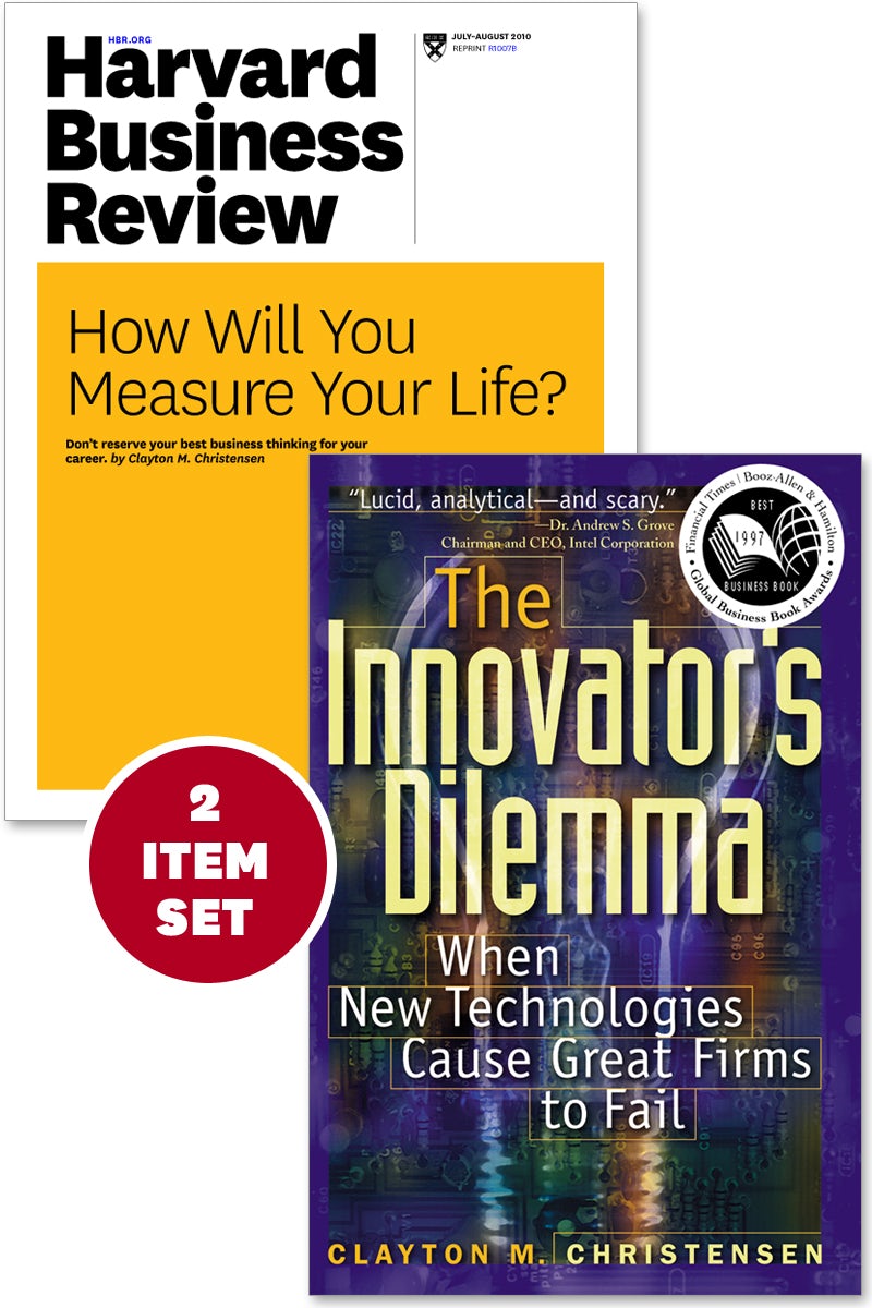 Book cover image for The Innovator's Dilemma with Award-Winning Harvard Business Review Article ?How Will You Measure Your Life?? (2 Items) ISBN: 9781422189979