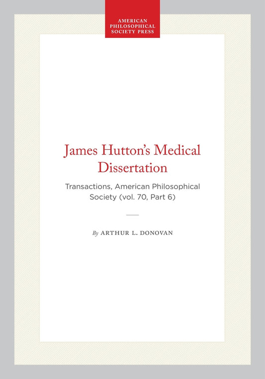 James Hutton’s Medical Dissertation