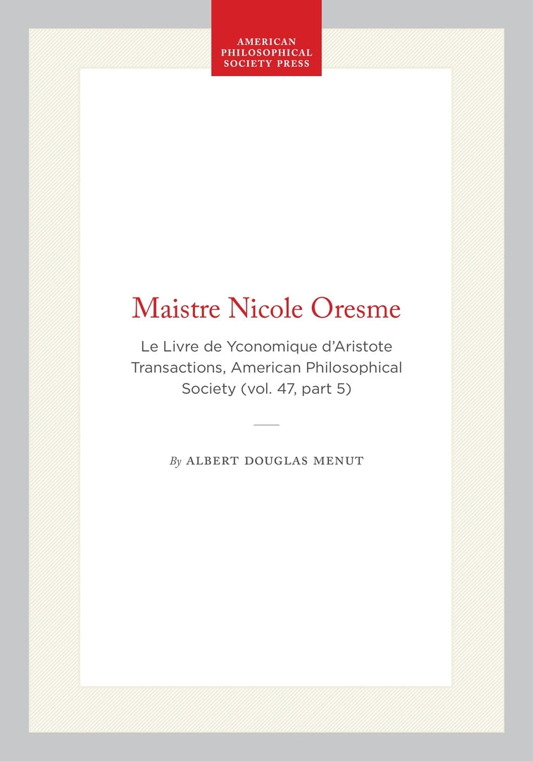 Cover image for Maistre Nicole Oresme ISBN 9781422376768