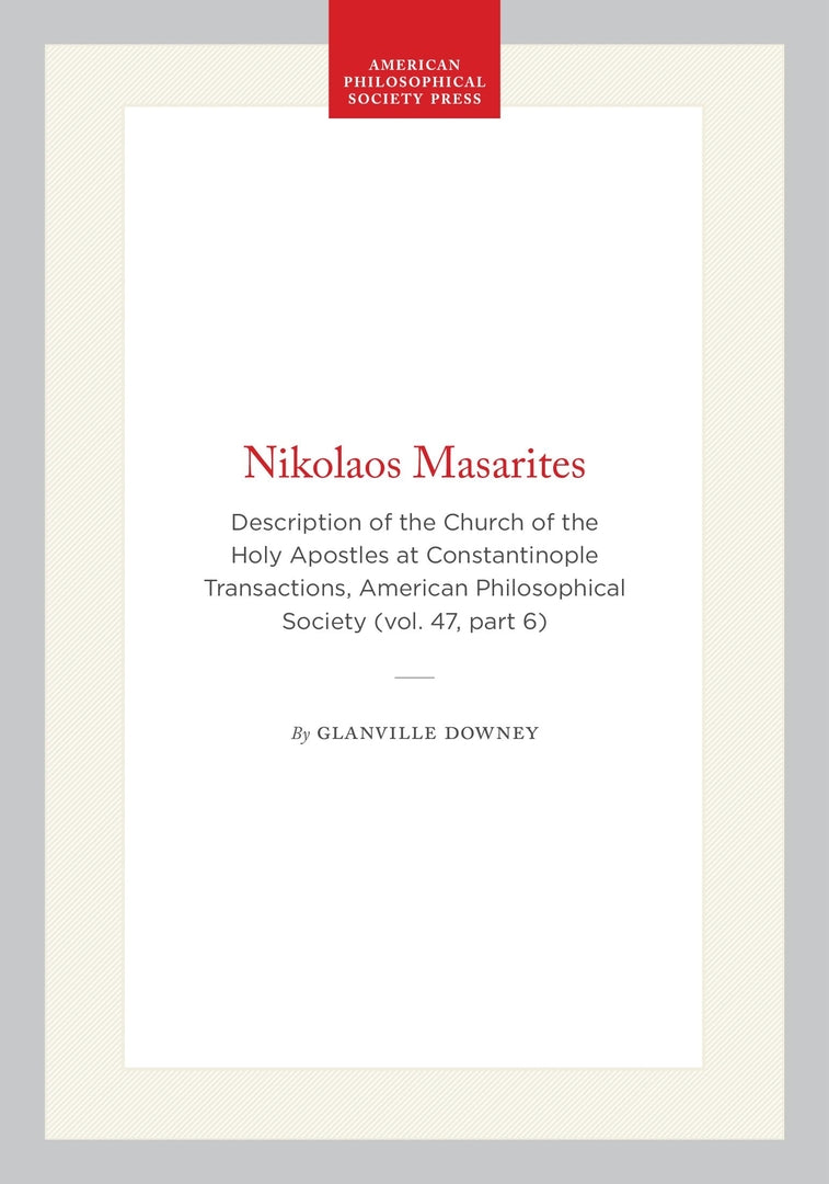 Cover image for Nikolaos Masarites ISBN 9781422376775