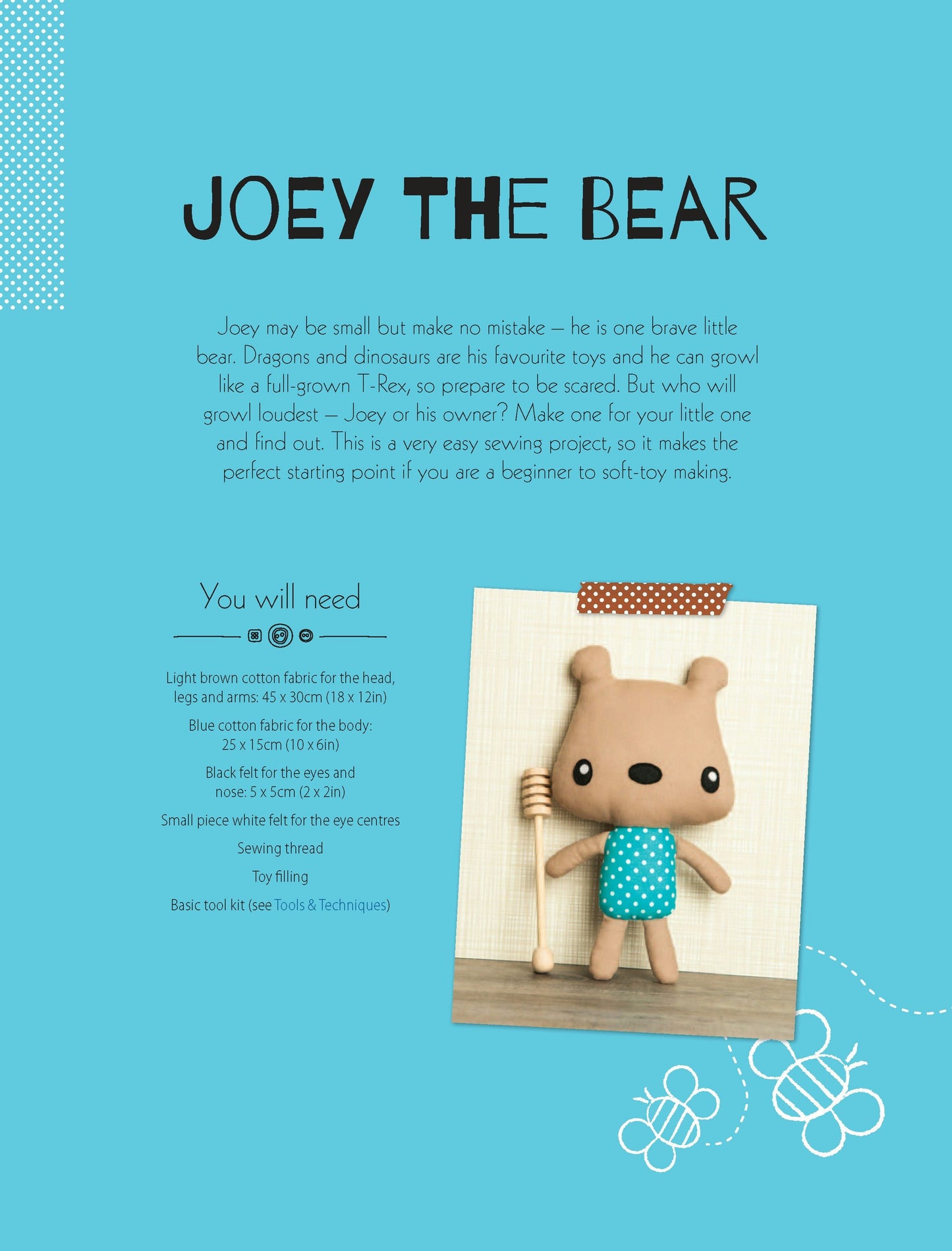 Book cover image for Joey the Bear Soft Toy Pattern ISBN: 9781446369876