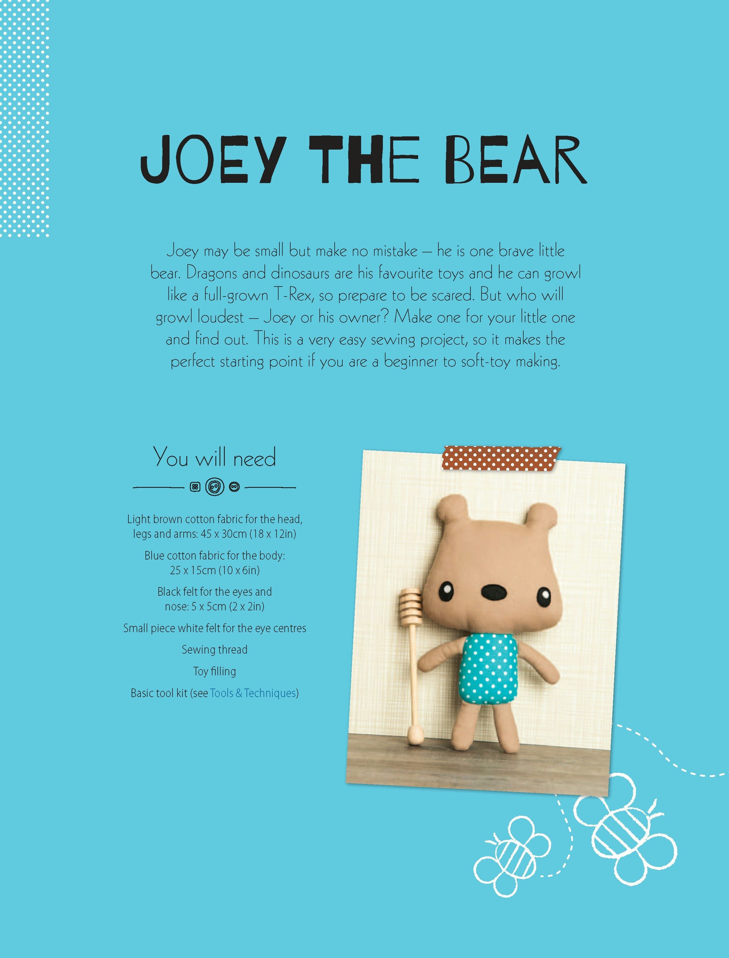 Book cover image for Joey the Bear Soft Toy Pattern ISBN: 9781446369876